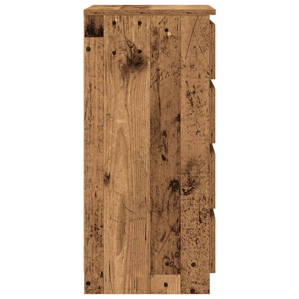 Buffet avec tiroirs vieux bois 37,5x35x99 cm bois d'ingénierie - XIOS