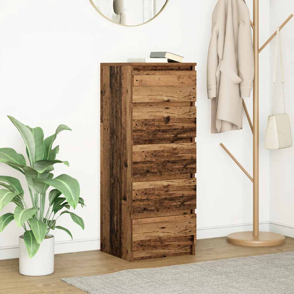 Buffet avec tiroirs vieux bois 37,5x35x99 cm bois d'ingénierie - XIOS