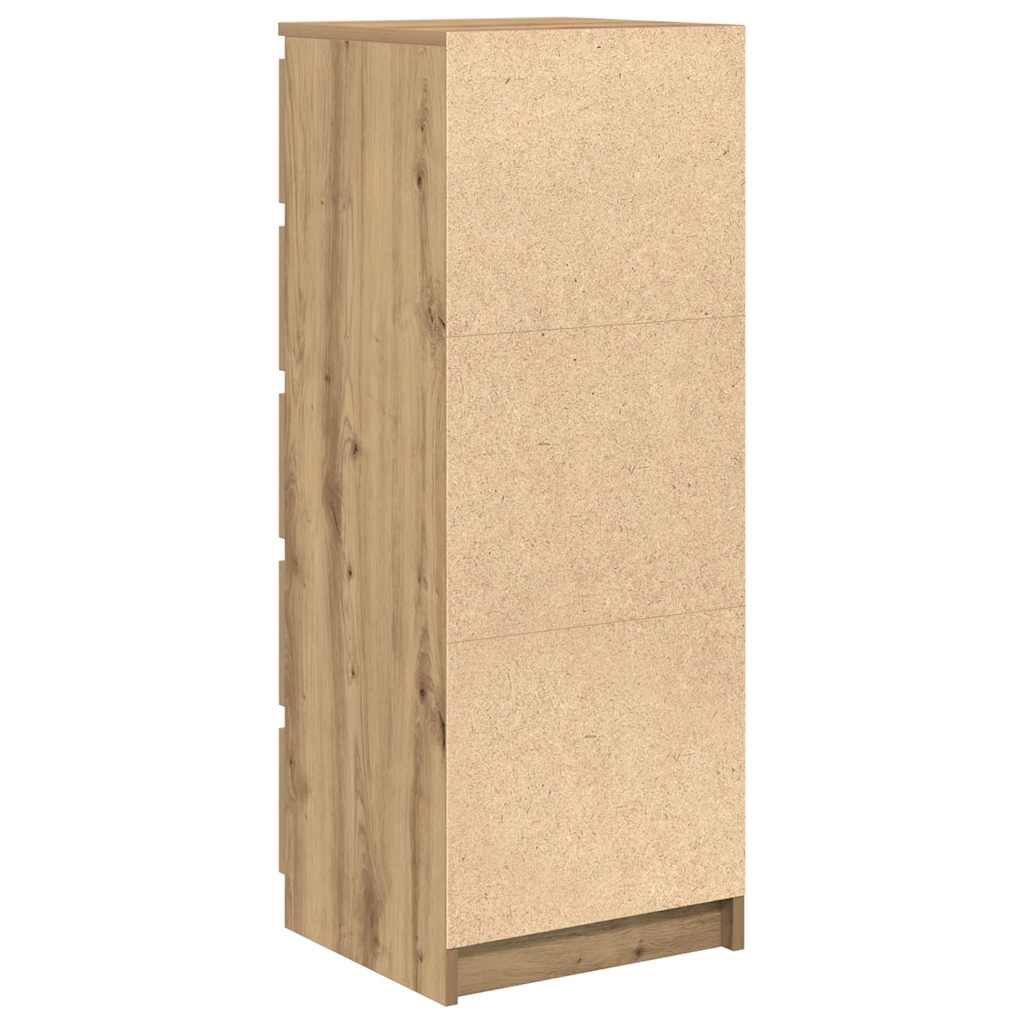 Buffet et tiroirs chêne artisanal 37,5x35x99 cm bois ingénierie - XIOS