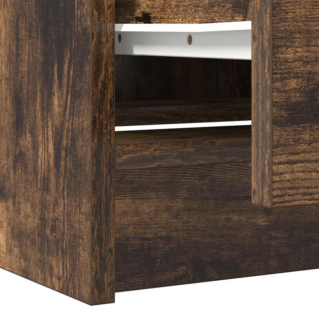 Meuble TV chêne fumé 40x35x54 cm bois d'ingénierie - XIOS