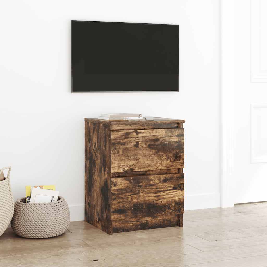 Meuble TV chêne fumé 40x35x54 cm bois d'ingénierie - XIOS