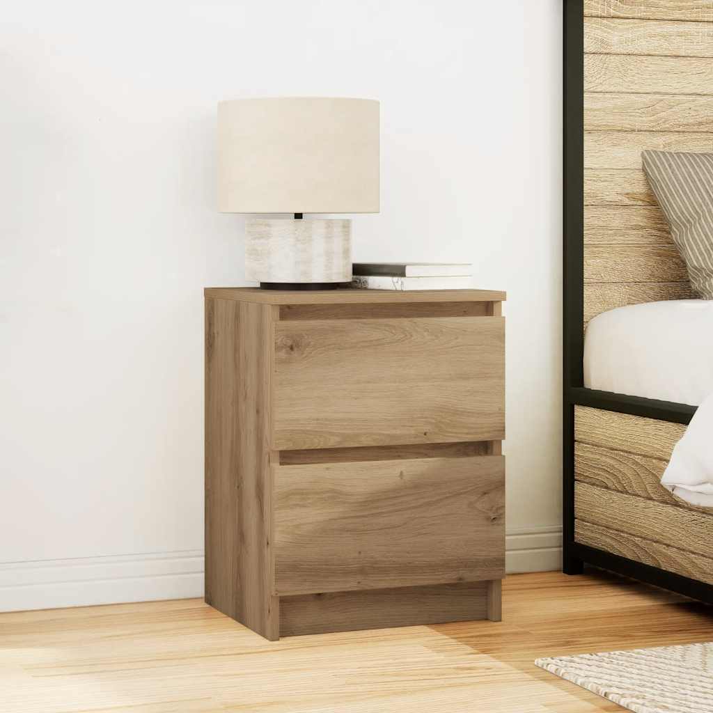Meuble TV chêne artisanal 40x35x54 cm bois d'ingénierie - XIOS