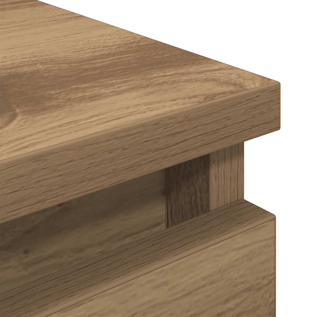Meuble TV chêne artisanal 40x35x54 cm bois d'ingénierie - XIOS