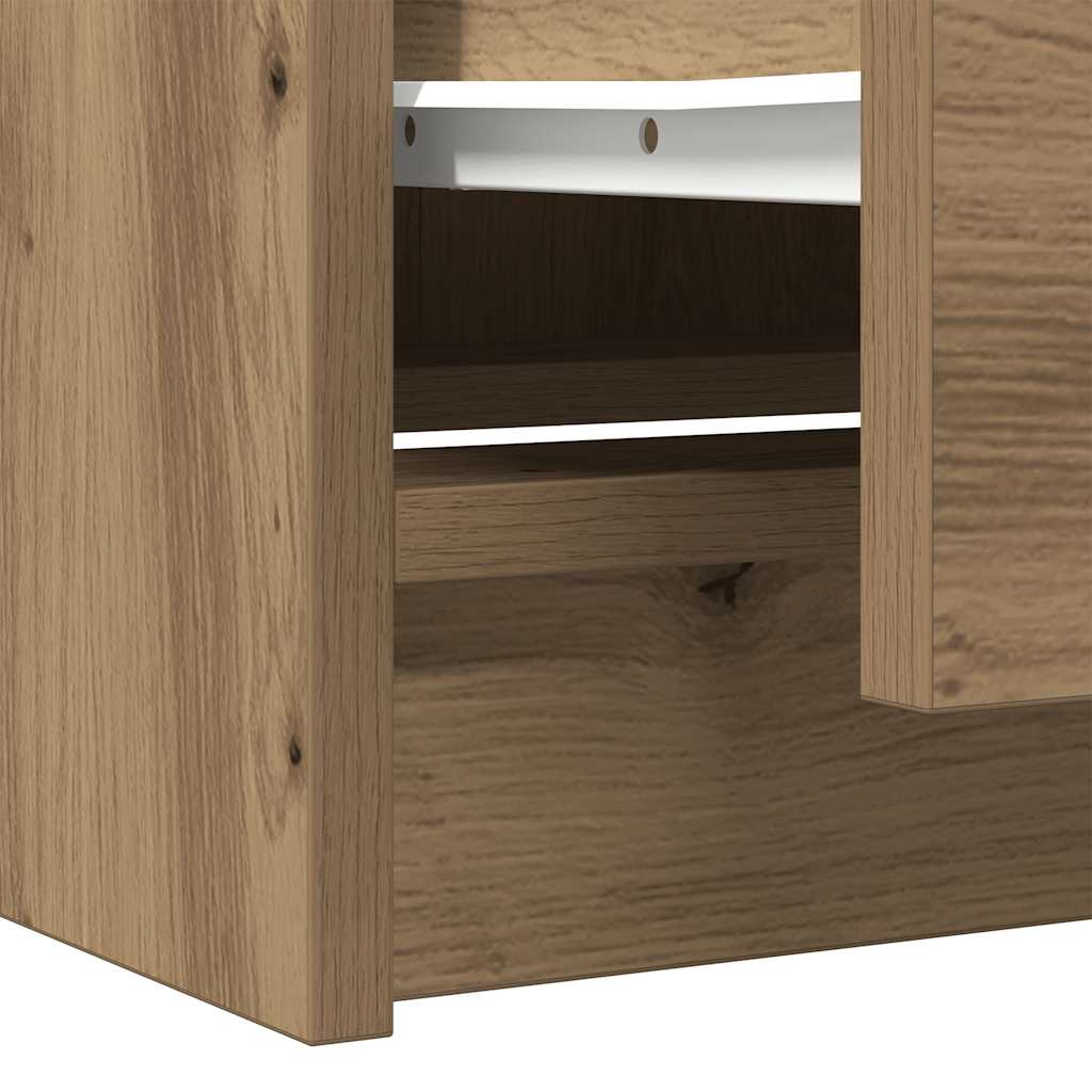 Meuble TV chêne artisanal 40x35x54 cm bois d'ingénierie - XIOS