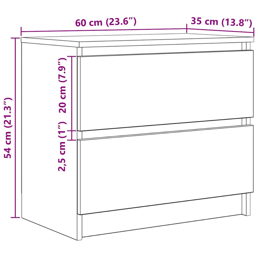 Meuble TV blanc 60x35x54 cm bois d'ingénierie - XIOS