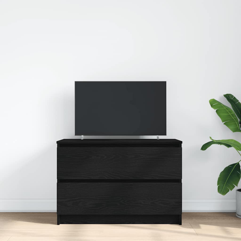 Meuble TV noir 80x35x54 cm bois d'ingénierie - XIOS