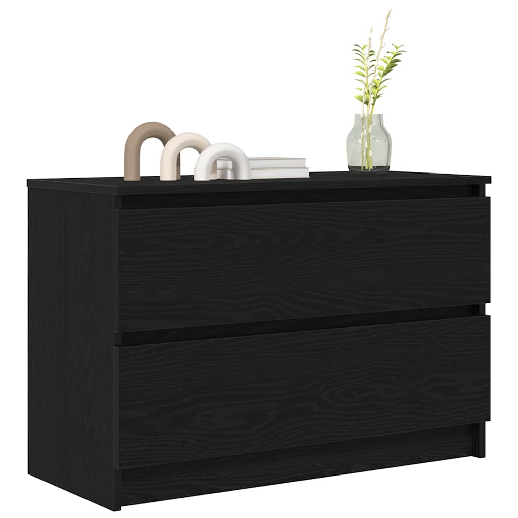 Meuble TV noir 80x35x54 cm bois d'ingénierie - XIOS