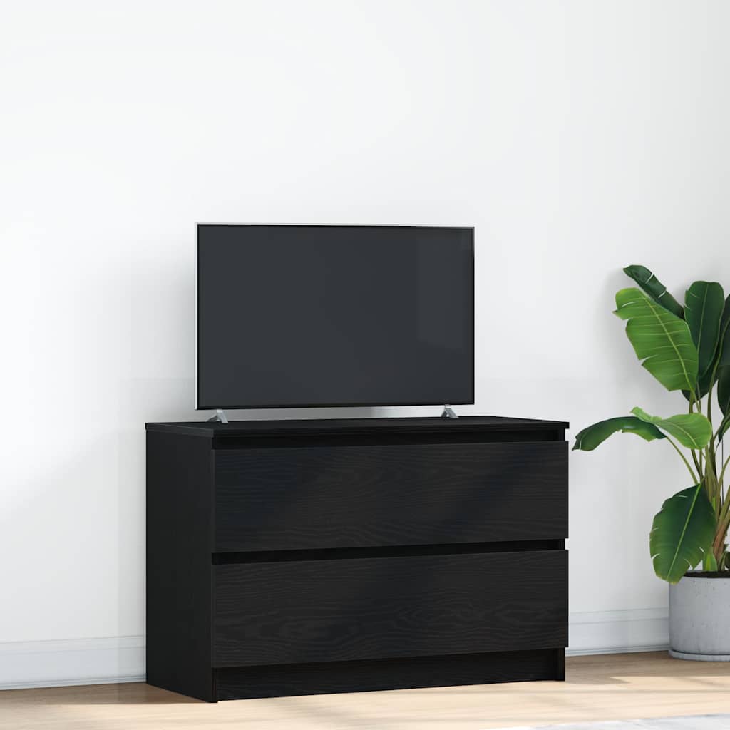 Meuble TV noir 80x35x54 cm bois d'ingénierie - XIOS