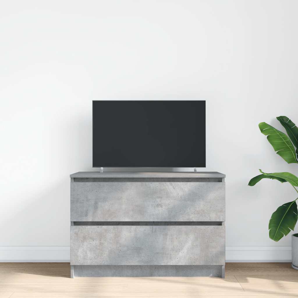 Meuble TV gris béton 80x35x54 cm bois d'ingénierie - XIOS