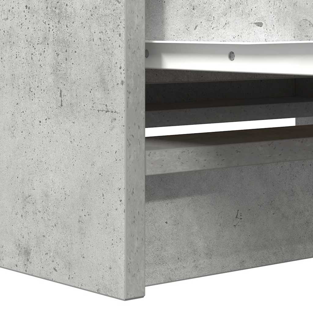 Meuble TV gris béton 80x35x54 cm bois d'ingénierie - XIOS