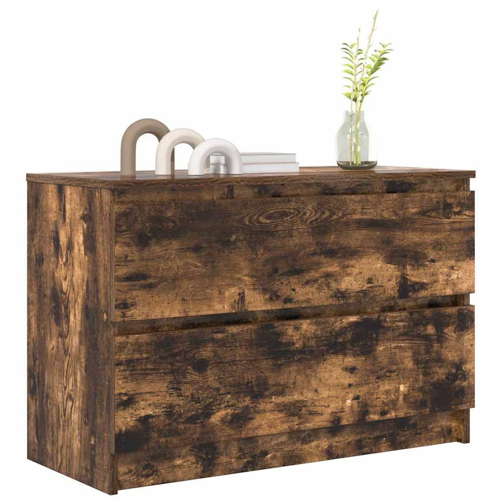 Meuble TV chêne fumé 80x35x54 cm bois d'ingénierie - XIOS