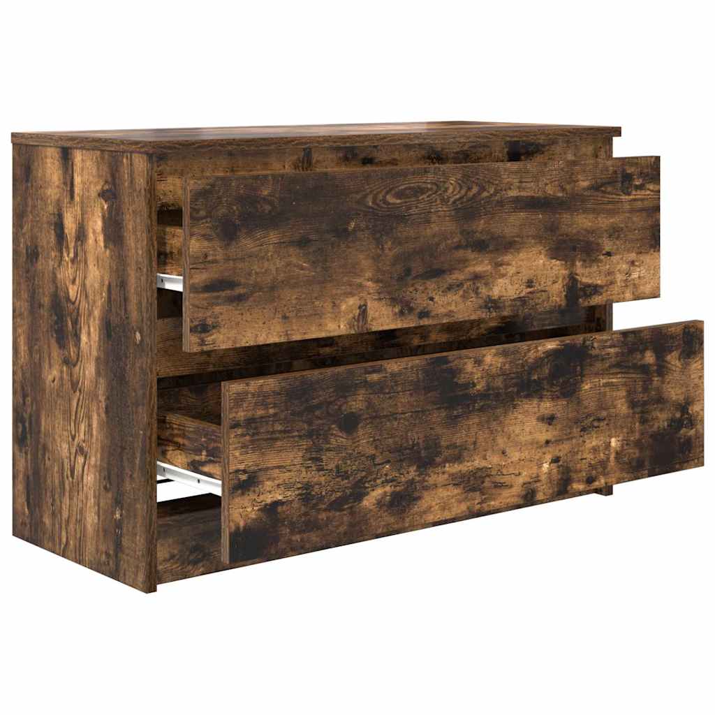 Meuble TV chêne fumé 80x35x54 cm bois d'ingénierie - XIOS