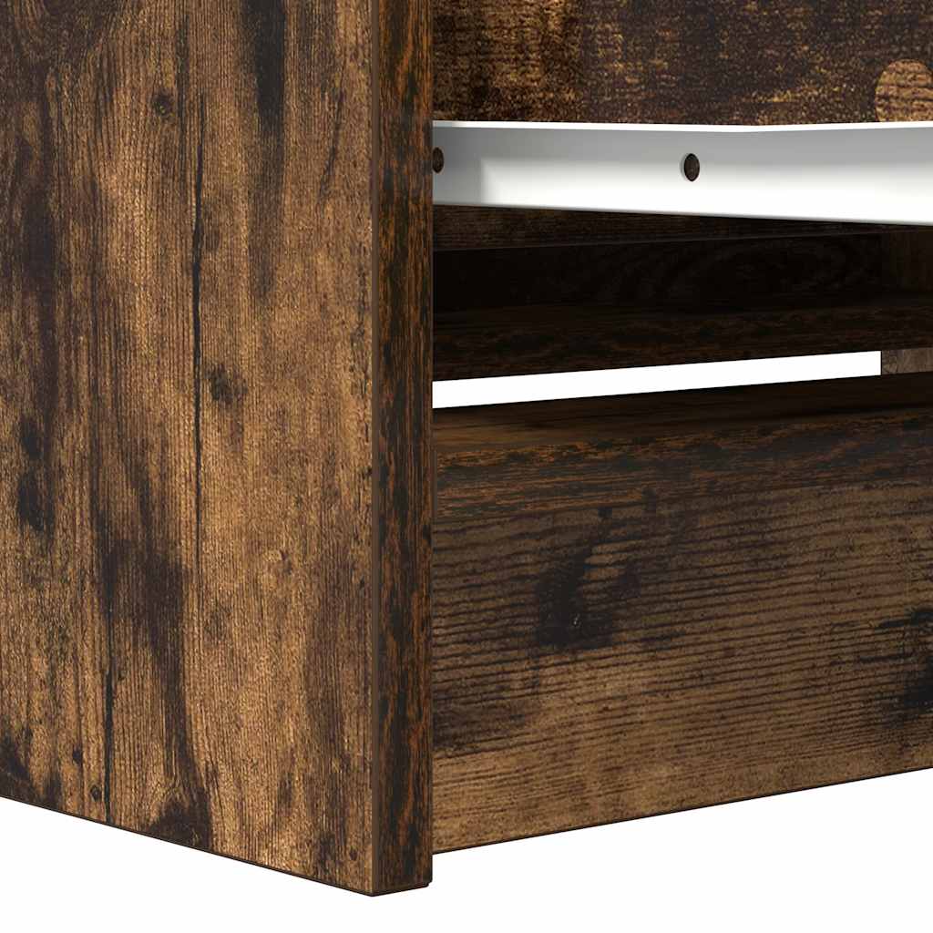 Meuble TV chêne fumé 80x35x54 cm bois d'ingénierie - XIOS