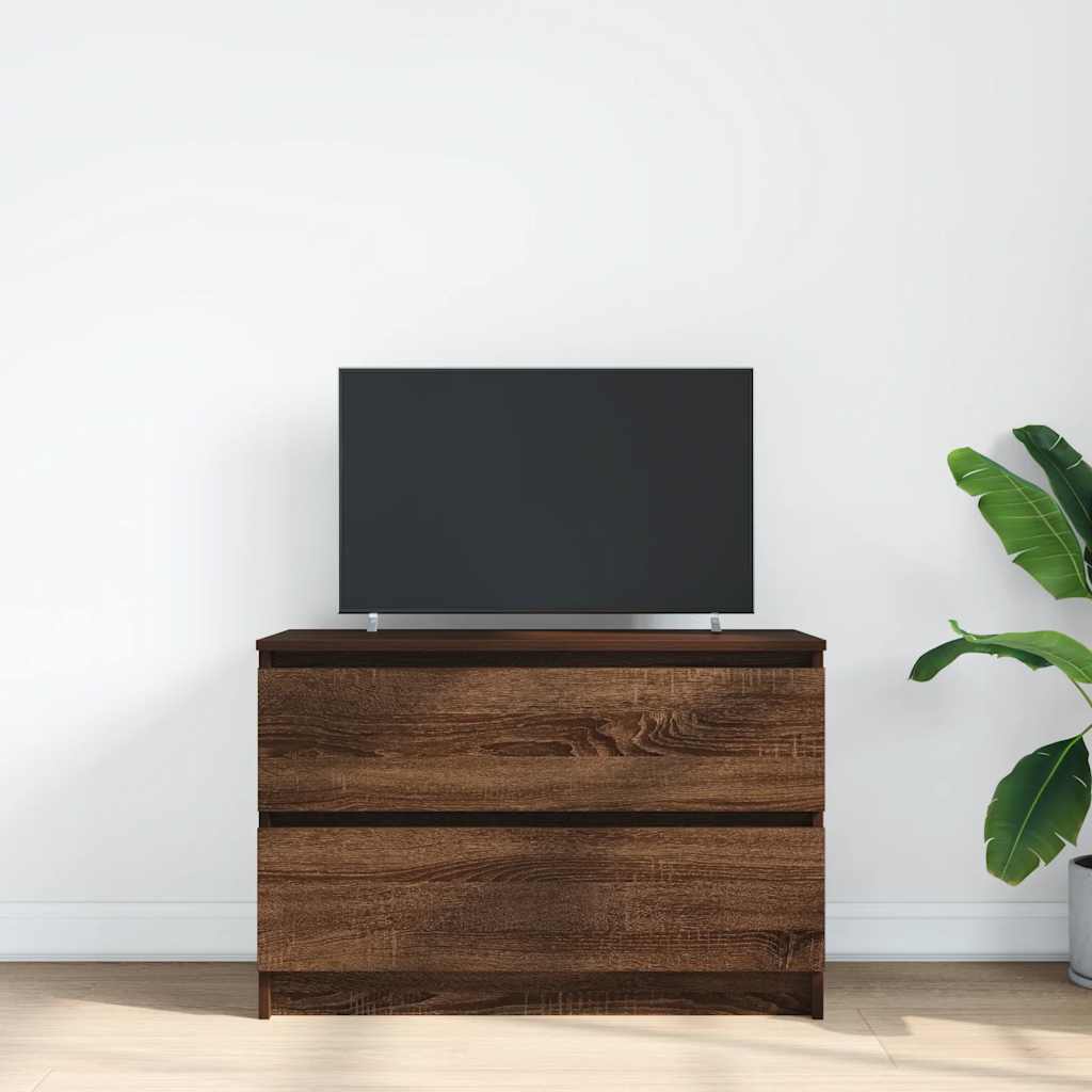 Meuble TV chêne marron 80x35x54 cm bois d'ingénierie - XIOS