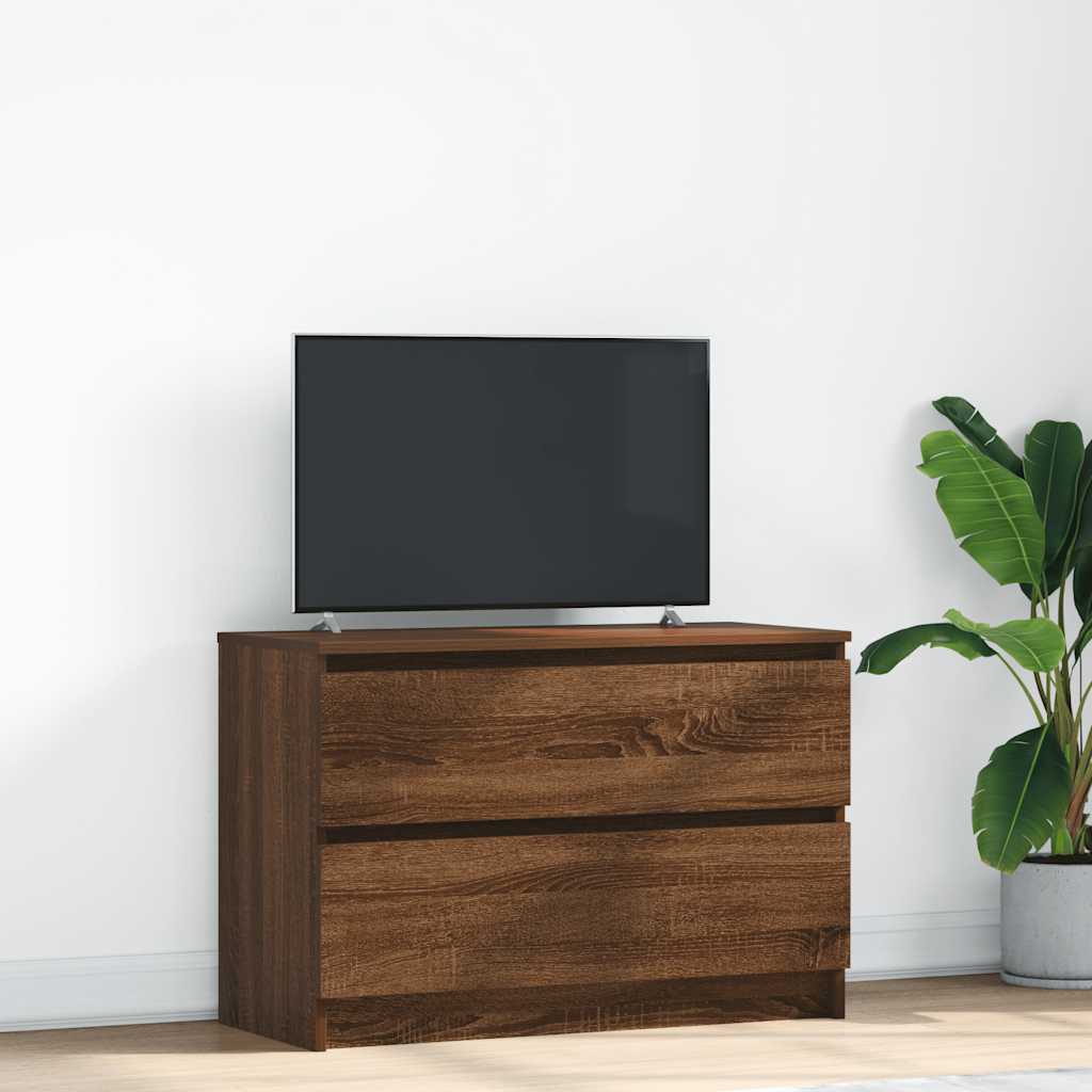Meuble TV chêne marron 80x35x54 cm bois d'ingénierie - XIOS