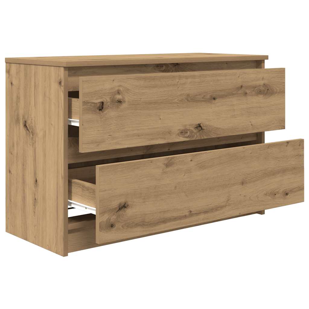 Meuble TV chêne artisanal 80x35x54 cm bois d'ingénierie - XIOS