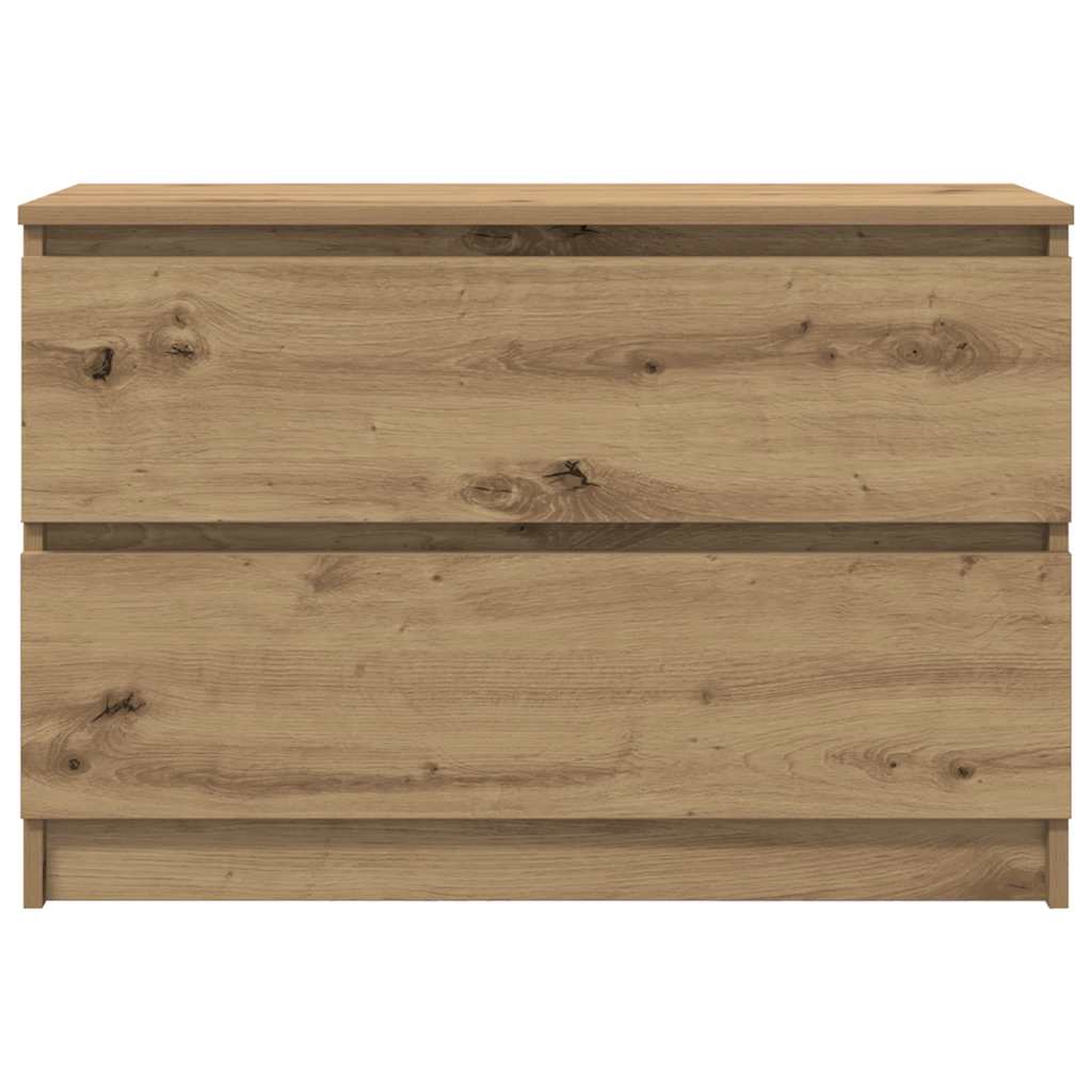Meuble TV chêne artisanal 80x35x54 cm bois d'ingénierie - XIOS