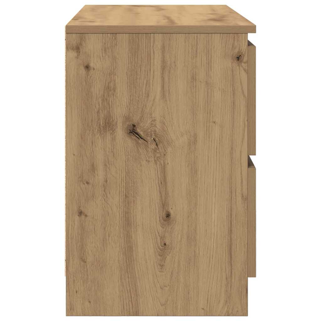 Meuble TV chêne artisanal 80x35x54 cm bois d'ingénierie - XIOS