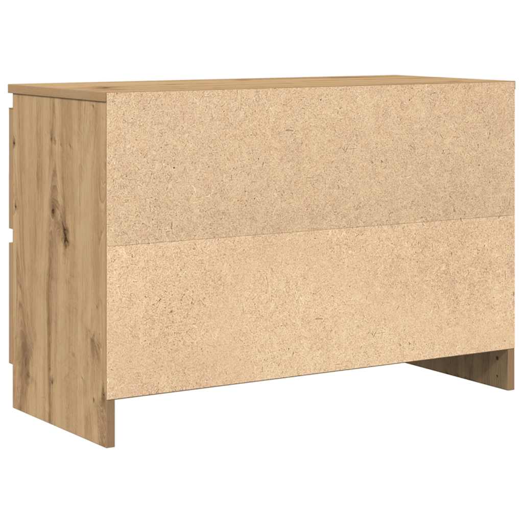 Meuble TV chêne artisanal 80x35x54 cm bois d'ingénierie - XIOS