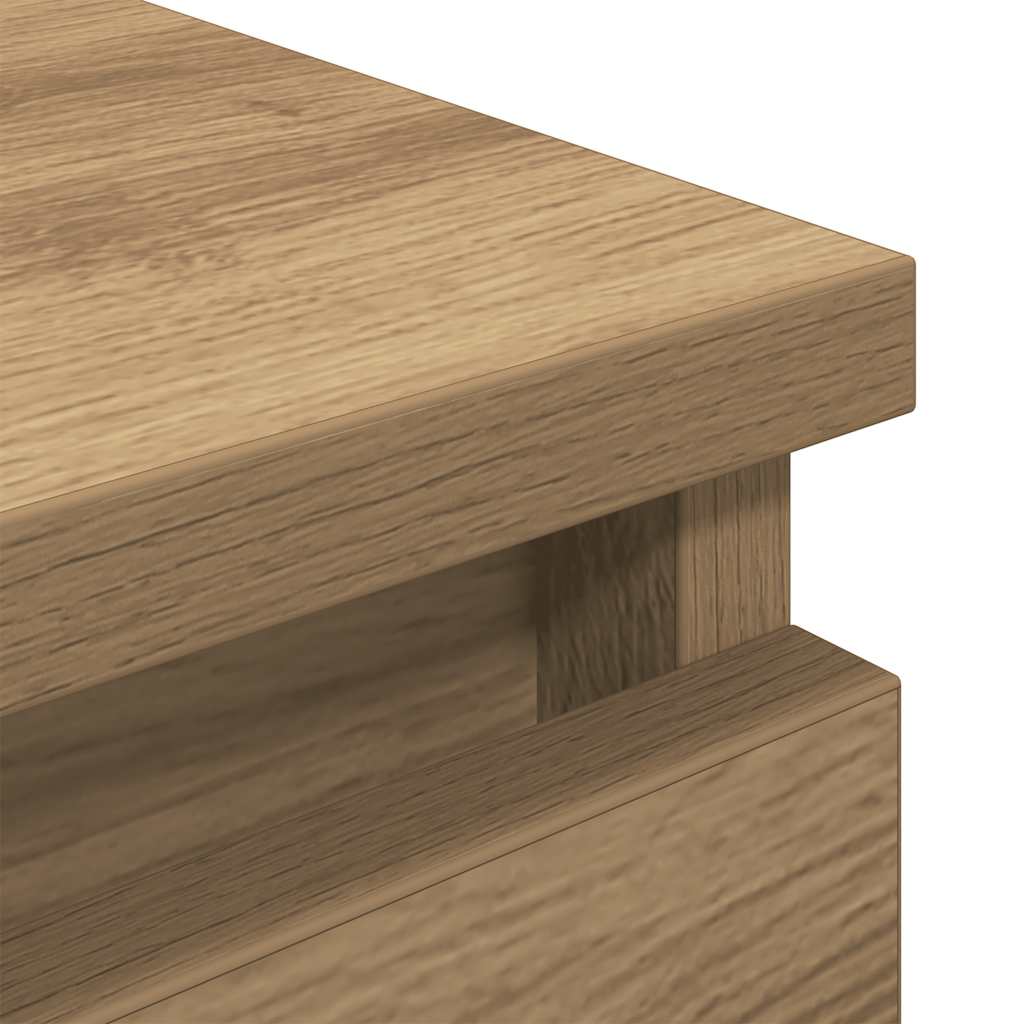 Meuble TV chêne artisanal 80x35x54 cm bois d'ingénierie - XIOS