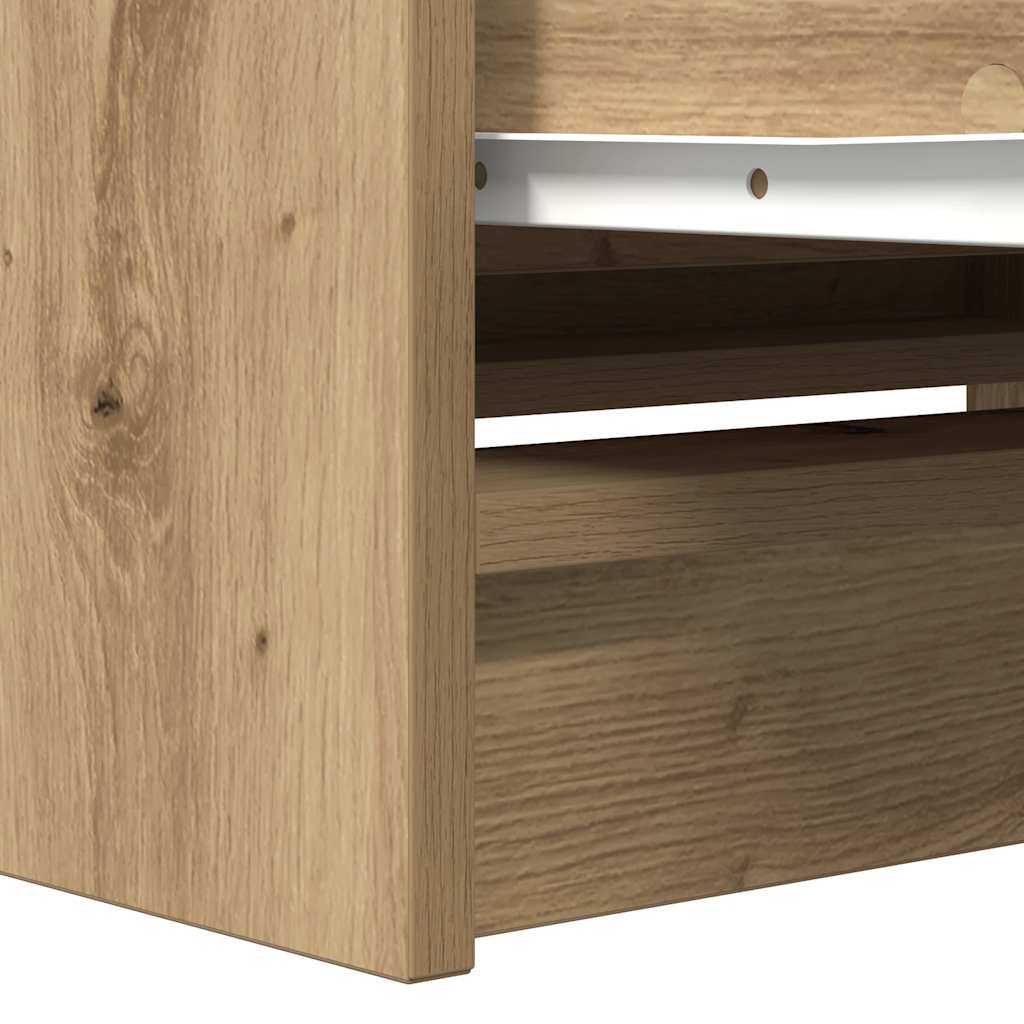 Meuble TV chêne artisanal 80x35x54 cm bois d'ingénierie - XIOS
