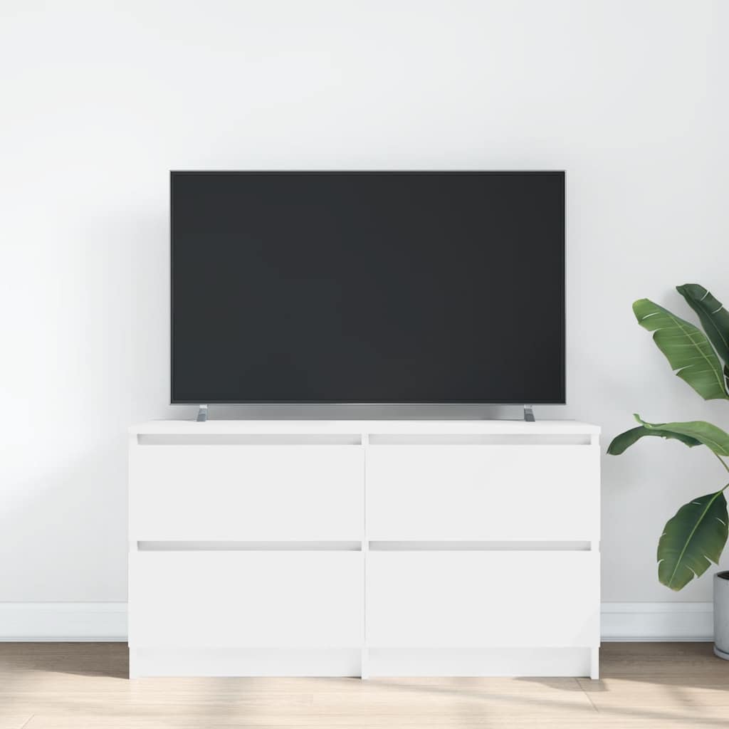 Meuble TV blanc 100x35x54 cm bois d'ingénierie - XIOS