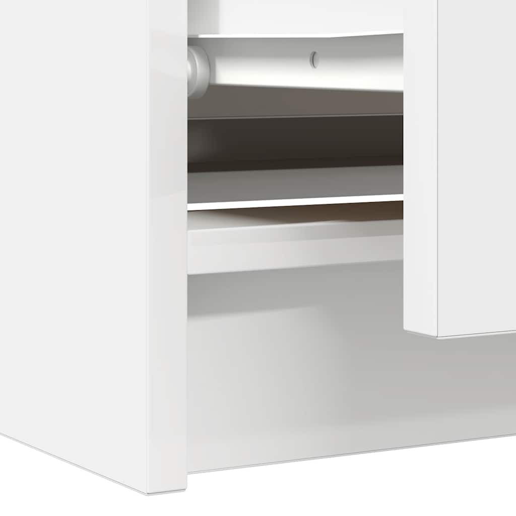 Meuble TV blanc 100x35x54 cm bois d'ingénierie - XIOS