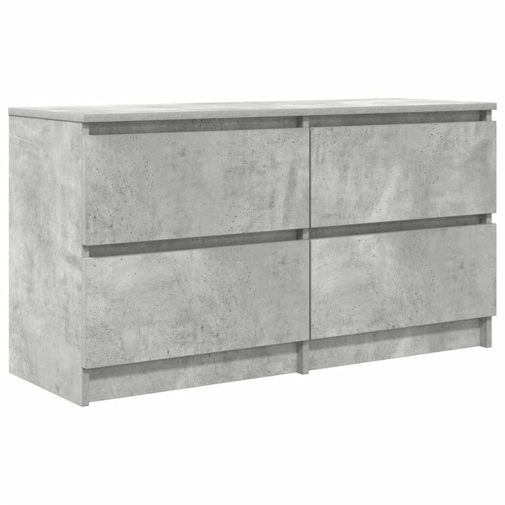 Meuble TV gris béton 100x35x54 cm bois d'ingénierie - XIOS
