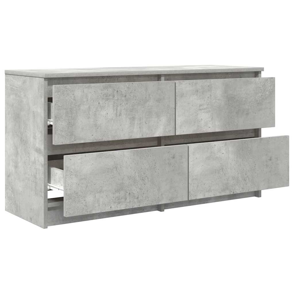 Meuble TV gris béton 100x35x54 cm bois d'ingénierie - XIOS