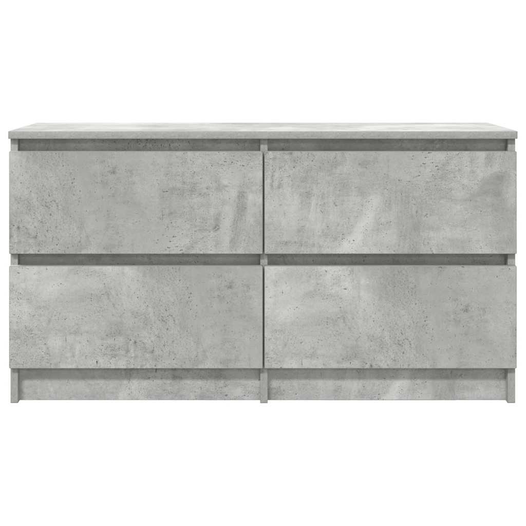 Meuble TV gris béton 100x35x54 cm bois d'ingénierie - XIOS