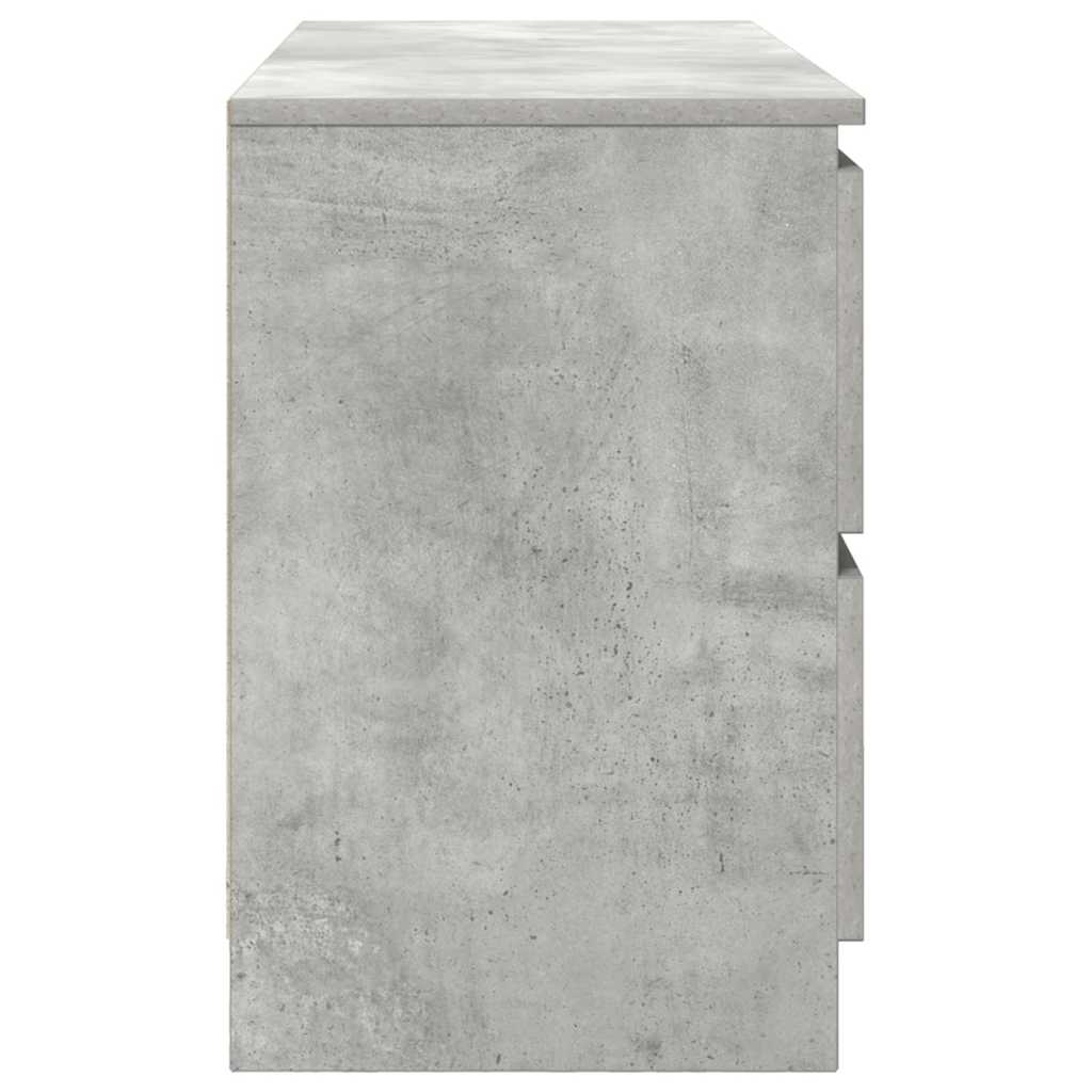 Meuble TV gris béton 100x35x54 cm bois d'ingénierie - XIOS