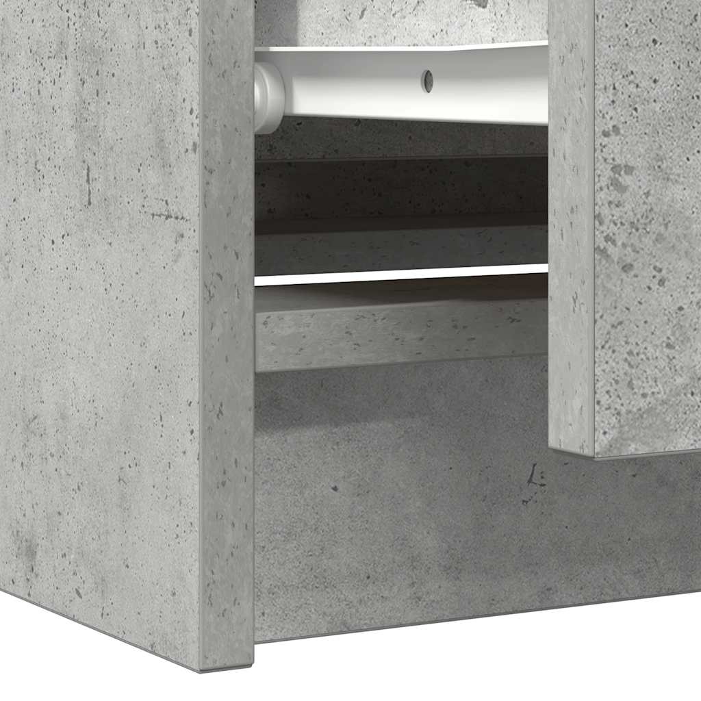 Meuble TV gris béton 100x35x54 cm bois d'ingénierie - XIOS