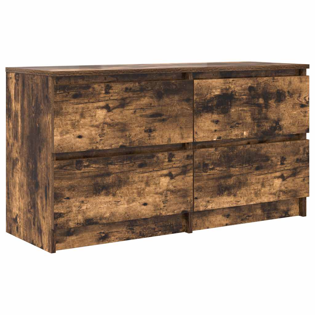 Meuble TV chêne fumé 100x35x54 cm bois d'ingénierie - XIOS