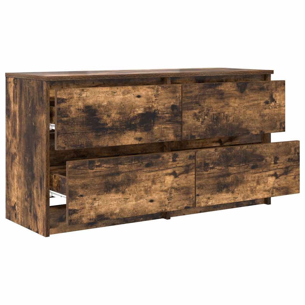 Meuble TV chêne fumé 100x35x54 cm bois d'ingénierie - XIOS
