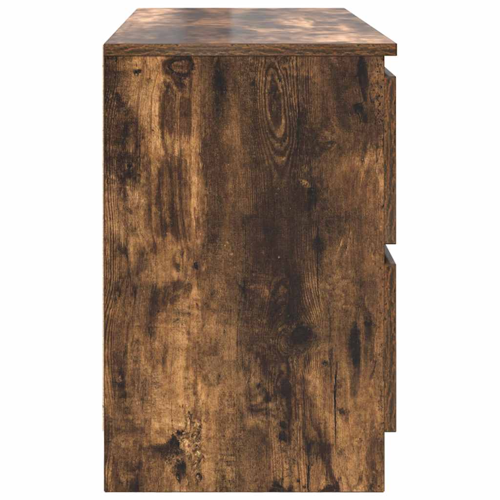 Meuble TV chêne fumé 100x35x54 cm bois d'ingénierie - XIOS