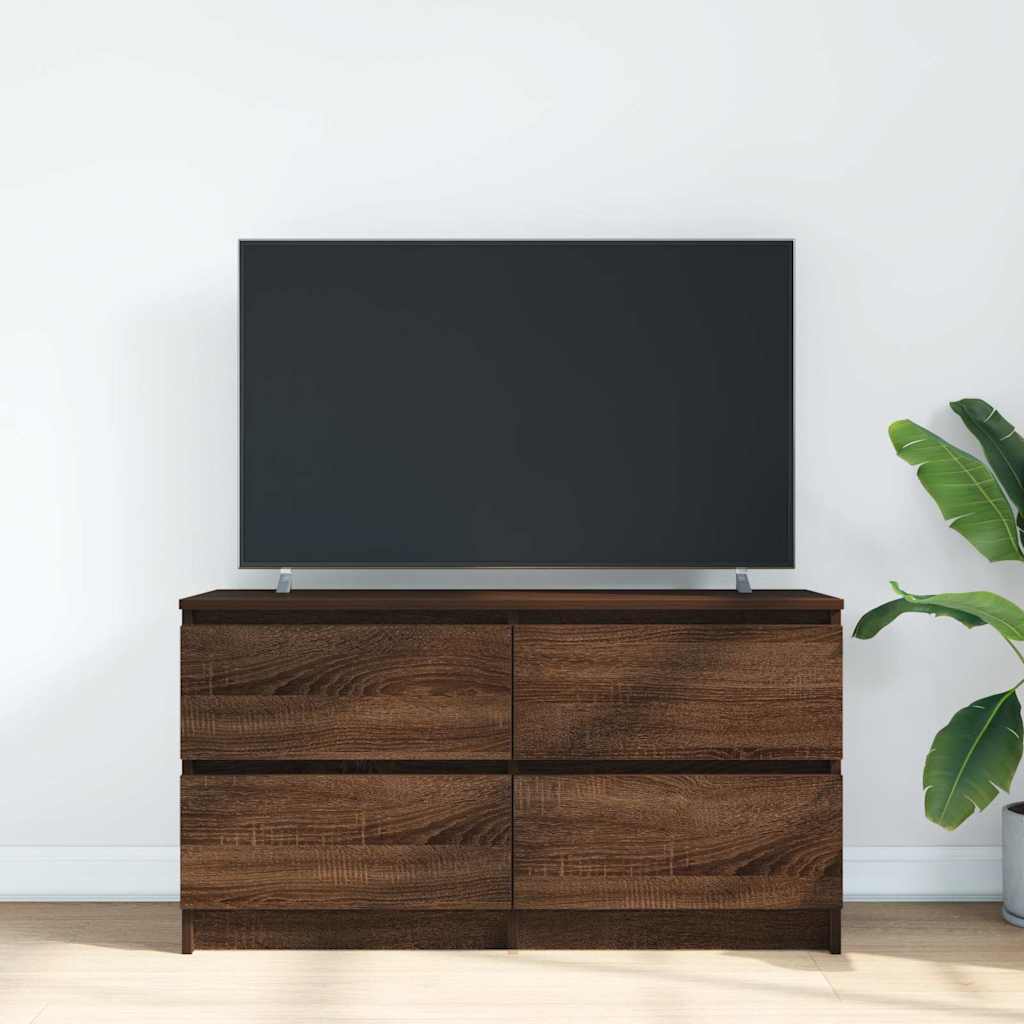 Meuble TV chêne marron 100x35x54 cm bois d'ingénierie - XIOS
