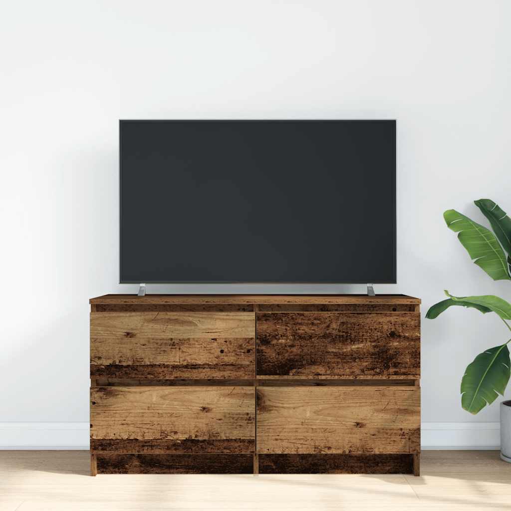 Meuble TV vieux bois 100x35x54 cm bois d'ingénierie - XIOS