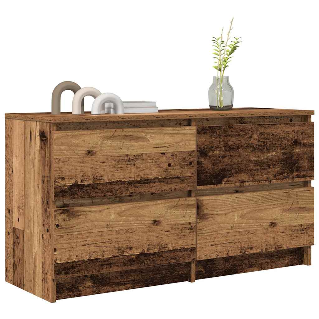 Meuble TV vieux bois 100x35x54 cm bois d'ingénierie - XIOS