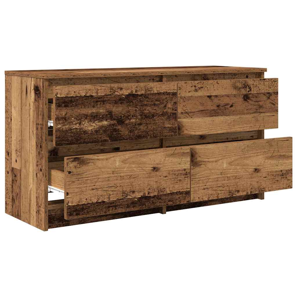 Meuble TV vieux bois 100x35x54 cm bois d'ingénierie - XIOS