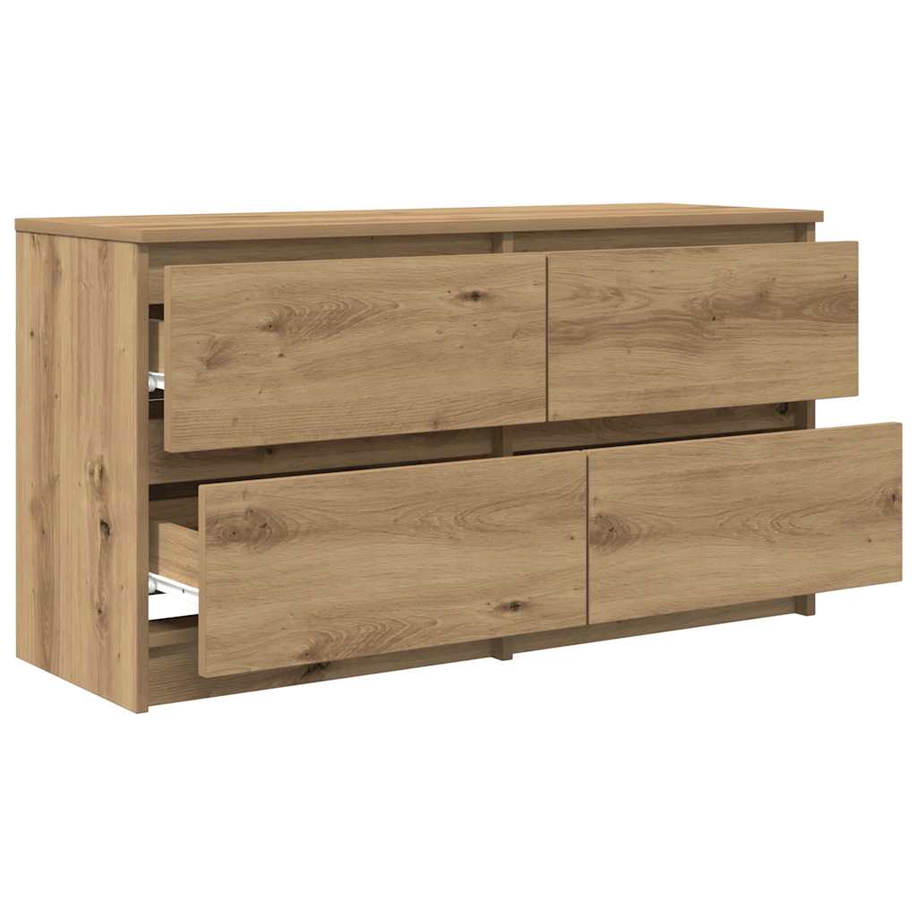 Meuble TV chêne artisanal 100x35x54 cm bois d'ingénierie - XIOS