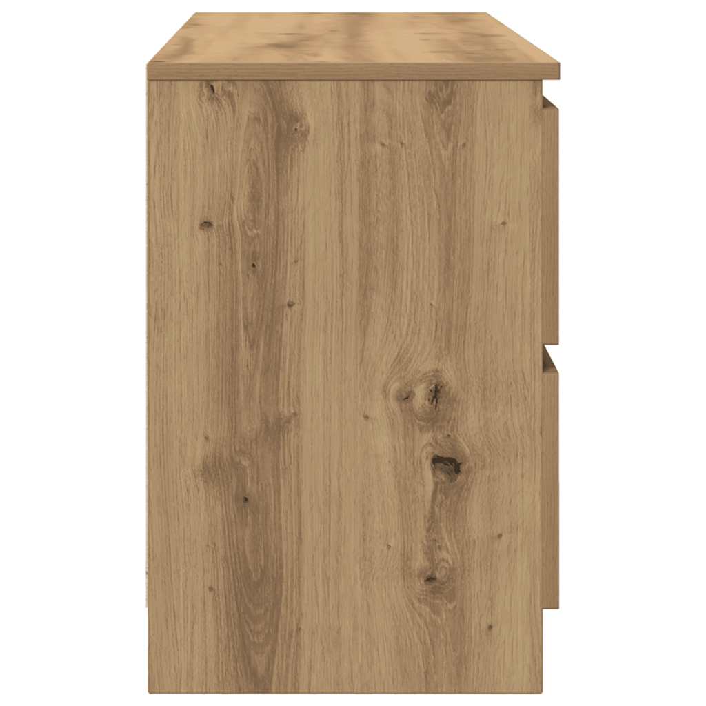 Meuble TV chêne artisanal 100x35x54 cm bois d'ingénierie - XIOS