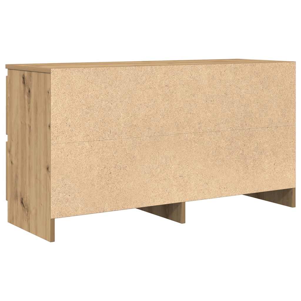 Meuble TV chêne artisanal 100x35x54 cm bois d'ingénierie - XIOS
