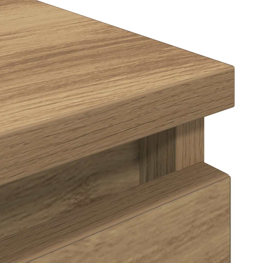 Meuble TV chêne artisanal 100x35x54 cm bois d'ingénierie - XIOS