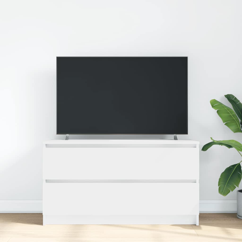 Meuble TV blanc 100x35x54 cm bois d'ingénierie - XIOS