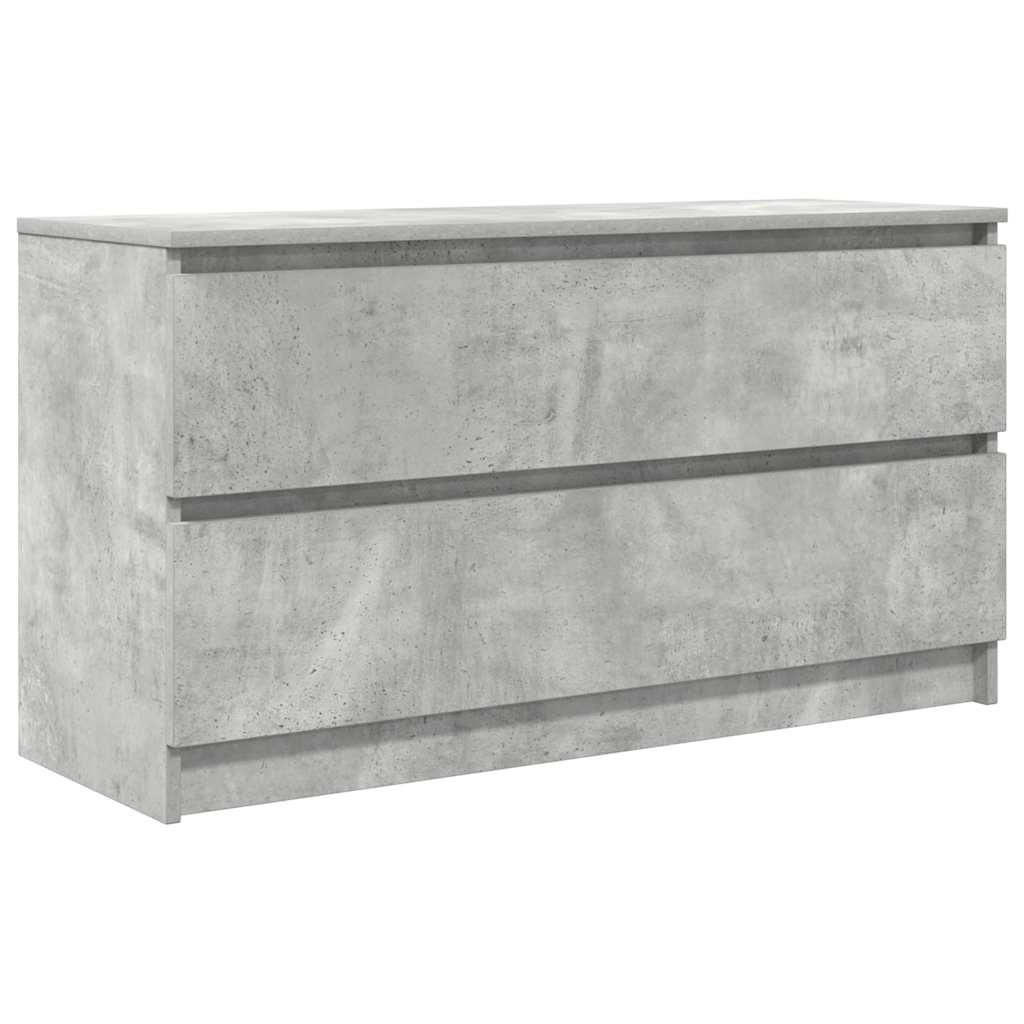 Meuble TV gris béton 100x35x54 cm bois d'ingénierie - XIOS