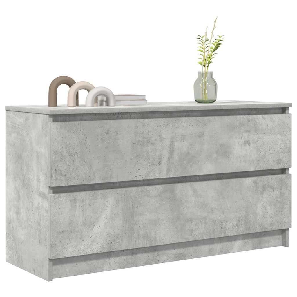 Meuble TV gris béton 100x35x54 cm bois d'ingénierie - XIOS