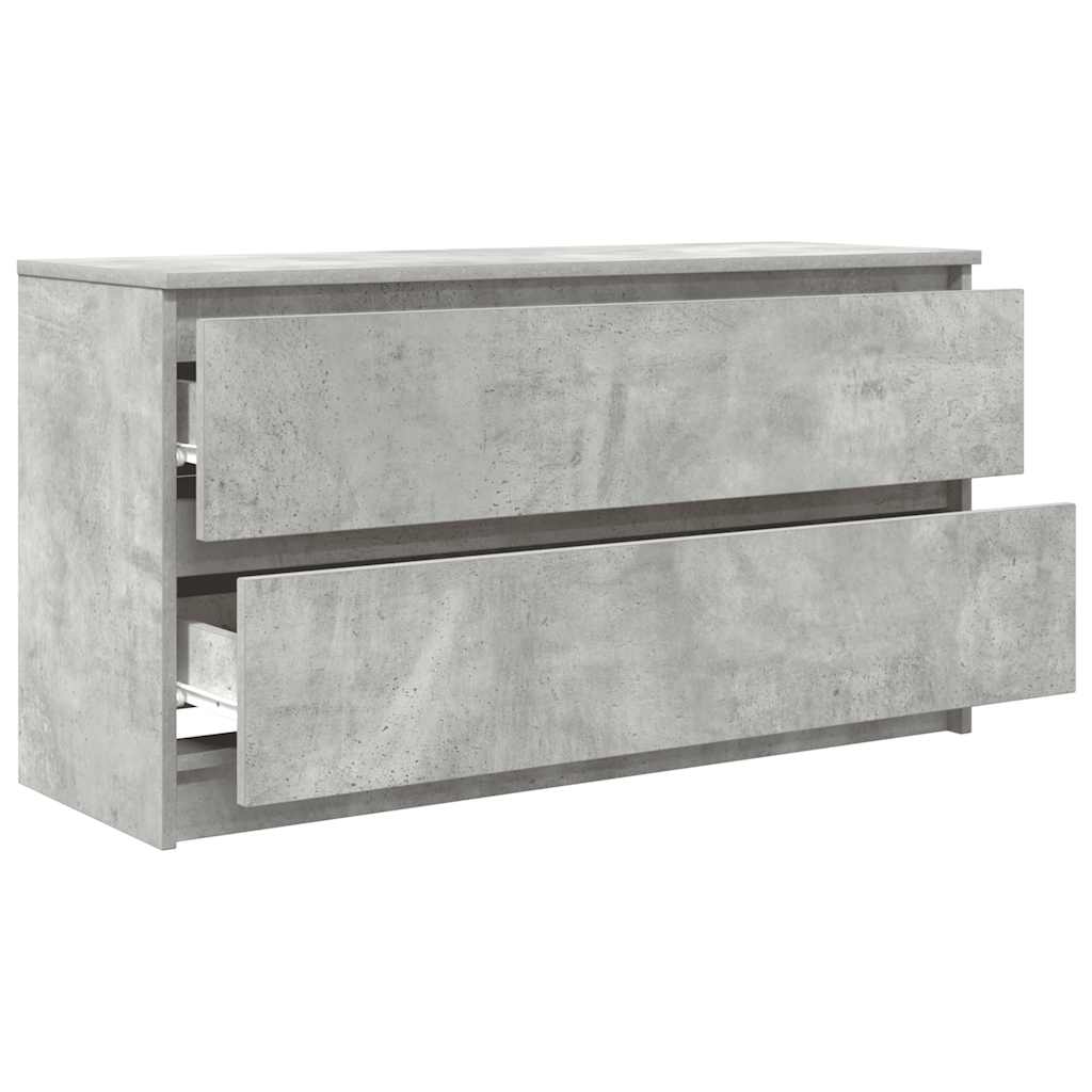 Meuble TV gris béton 100x35x54 cm bois d'ingénierie - XIOS