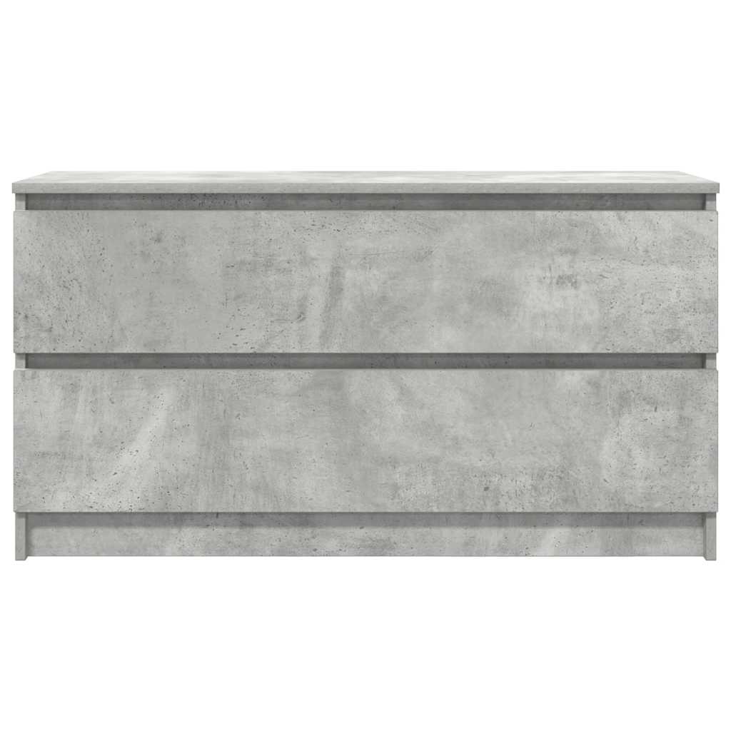 Meuble TV gris béton 100x35x54 cm bois d'ingénierie - XIOS