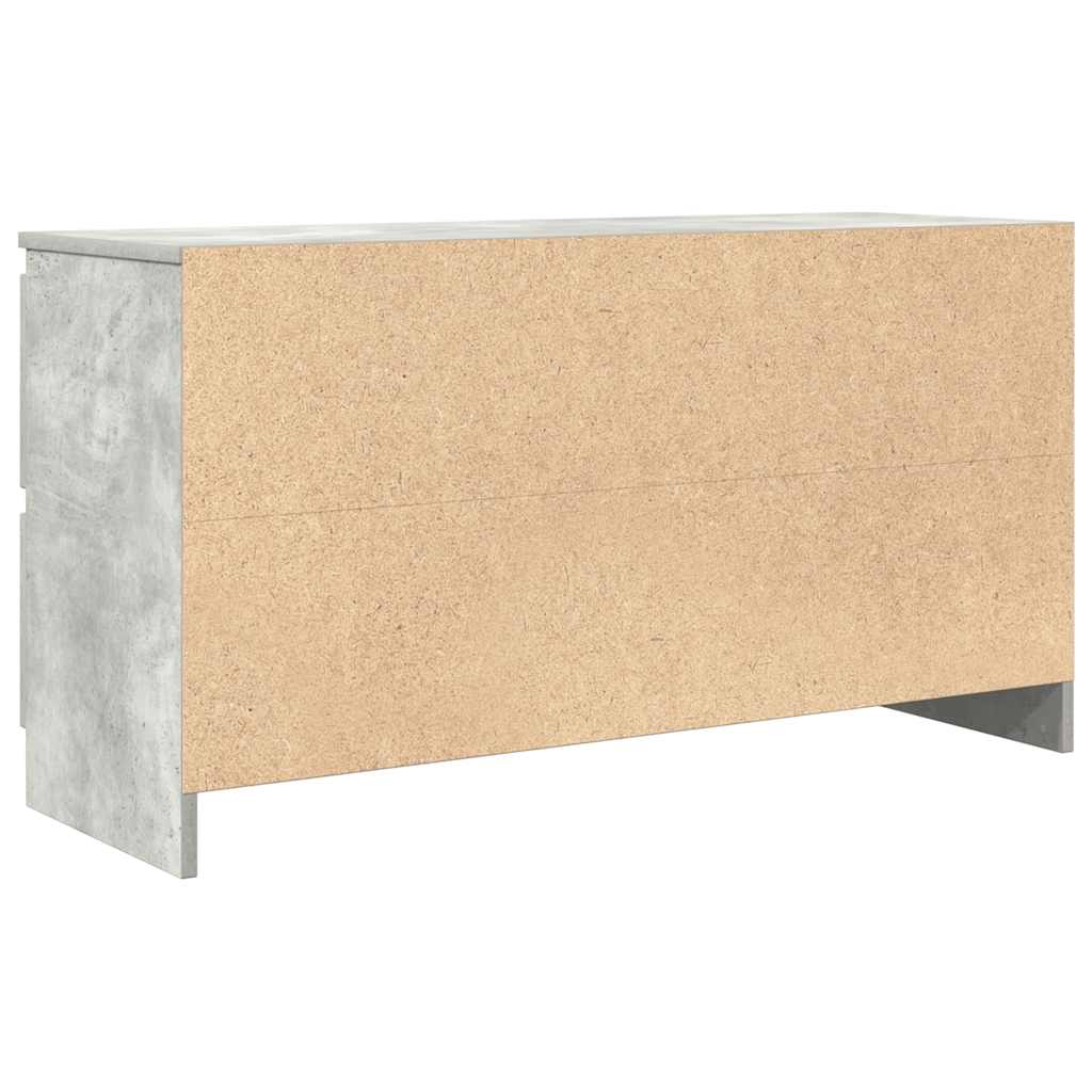 Meuble TV gris béton 100x35x54 cm bois d'ingénierie - XIOS