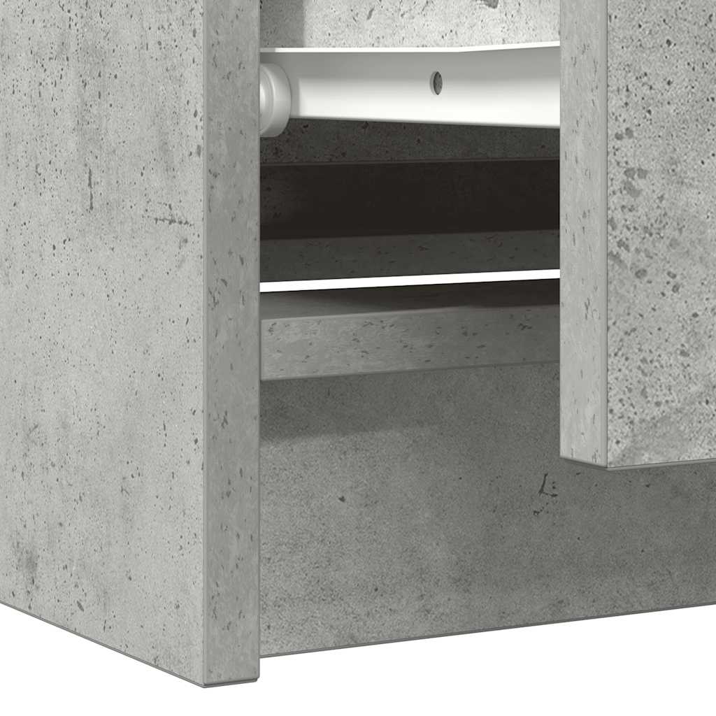 Meuble TV gris béton 100x35x54 cm bois d'ingénierie - XIOS